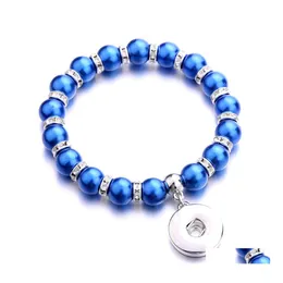 Auto DVR Perlen Stränge Colorf Stil Acryl Perlen Strang Armband 18mm Druckknopf Charms Schmuck Für Frauen Männer Drop Lieferung armbänder Dhqed