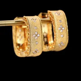 Französische Vintage Ohrstecker Palace Heavy Industry Gold Quadratisch gebürstet Ohrringe breit glänzend Geschenk Dicker Boutique Schmuck Damen Accessoires