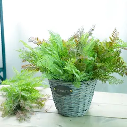 装飾的な花5フォーク人工植物マンゴーグラスプラスチックシダ緑の葉の偽の花の植物のためのDIYウェディングホームデコレーションテーブル