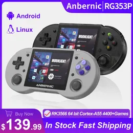 Jogadores de jogos portáteis Anbernic RG353P Retro Handheld Console de videogame Console de 3,5 polegadas IPS SISTEM DO SISTEM DO OS RK3566 Bluetooth HD 5G WiFi Games Player 230228