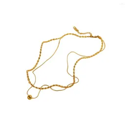 Подвесные ожерелья женское ожерелье Двойной слой регулируемый бисером цепи