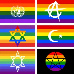 直接工場卸売LGBTイスラエルLGBT-ANARCO-CAPITALISIS-FLAG UN BANNER 90X150CM 3X5FT LGBT PRIDE FLAG