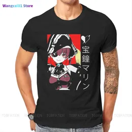 القمصان للرجال Hoshou Marine Senchou Hololive vtuber tshirt harajuku punk tirt streetwear homme pure cotton fash tops 0301h23