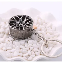 All-Match Metal Wheel Hub Key Rings Auto Sports Car Keychain Pendant Silver Gold Fashion Jewelry Bag Hangs