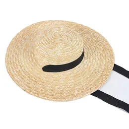 Wide Brim Hats Natural Wheat Straw Hat For Women Summer 2023 Wide Brim Sunhat Women's Beach Sun Hats Protection Visor Sombrero Playa Mujer G230227