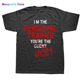 Camisetas masculinas Funny Trainer Gym Workout Personal Trainer T Shirts Graphic Cotton Streetwear Short Seven Birthday Gifts Summer Sty T-shirt 0228H23