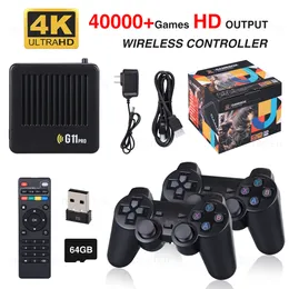 Controller di gioco Joystick G11 Pro Box 4K HD TV Stick Video Console 128G Built in 40000 Retro s 2 4G Pad wireless per PS1 GBA FC 230227