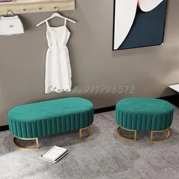 Kleidung Lagerung Kleiderschrank Nordic Haushalt Schuh Ändern Hocker Tür Einfache Wohnzimmer Sofa Kleine Licht Luxus Net Rot Lange Schlafzimmer bett En