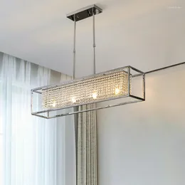 Lâmpadas pendentes de lustre de cristal minimalista