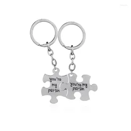 Keychains Two Halves You Are My Person Puzzle Charm Keychain Awareness Key Ring Gifts Jigsaw Piece Keyring Keepsake Gift