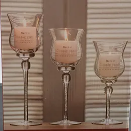 Diğer Etkinlik Partisi Malzemeleri 3 PCS Lot Goblet Cam Şamdan Düğün Mum Tutucu Mariage Valentine's Christmas Ana Masa Dekorasyonu 230228