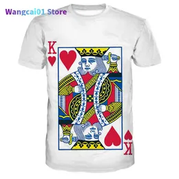 Herren T-Shirts Übergroßes 3D-Kartendruck-T-Shirt Red Star K Poker Harajuku Streetwear Gemütliche Männer Frauen T-Shirts 0301H23