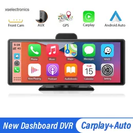 Update 10.26 Inch 4K Car DVR Carplay Dash Camera USB Charger Mirror Android Auto Wireless Connection AUX Video Recording FM Transmitter Car DVR