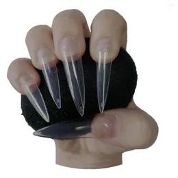 Künstliche Nägel, 600 Stück, extra lange Stiletto-Halbabdeckung, französische, klare Acryl-Nagelspitze – Stiletto-Gel-Nagel