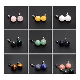 Car DVR Stud Fashion 8mm 10mm 12mm round stone natural reos quartz opal Armethyst Studs arits for Women Jewelry Drop Drop