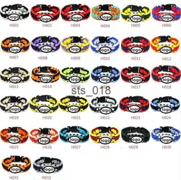 Titanium Sport Accessories Mix Styles Team de futebol Paracord Bracelets de sobrevivência personalizada Bracelet esportiva de acampamento personalizada Bracelete de guarda -chuva T230228