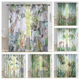 Curtain Rainforest Animals Blackout Curtains For The Bedroom Nordic Style Drapes In Living Room Home Decor High Shading(70%-90%) 2Panel