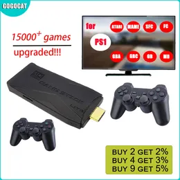 Portable Game Players Videospielkonsolen 4K HD 2,4G Wireless 10000 Games 64 GB Retro Mini Classic Gaming Gamepads TV Family Controller für PS1/GBA/MD 230228