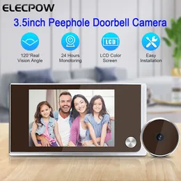Video Door Phones Elecpow 3 5 Inch Peephole bell Camera 120 LCD Digital Viewer Cat Eye Bell Smart Home Outdoor Monitor 230227