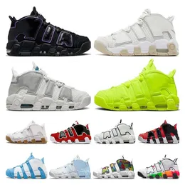 Buty do koszykówki Męskie More Uptempos 96 Total Scottie Pippen Białe Varsity Czerwone Zielone Wielokolorowe Czarne Bulls University Niebieskie UNC UK Airs Damskie Trampki Trampki 36-45