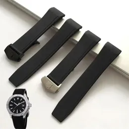 Guarda bande di orologio in gomma di alta qualità per tag f1 cinghie da polso 22 mm end banda nera con fibbia pieghevole258g
