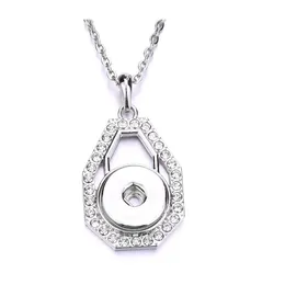 car dvr Pendant Necklaces Snap Button Charms Jewelry Zircon Round Geometric Fit 18Mm Snaps Buttons Necklace For Women Noosa D096 Drop Delive Dhc4T