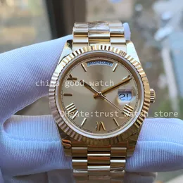 Menes titta på BP Factory 40mm Wimbledon Automatisk rörelse Guld Roman DIAL DATE MEN 904L STEEL RAND BPF SAPPHIRE VATTOSKET LUMINOUS HELSWATCHES ORIGINAL BOX