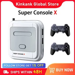 Controladores de jogo Joysticks KINHANK Super Console X Game Box Retro Game Console 100000 Videogames para PSP/PS1/N64/MAME/Naomi com gamepads 230228