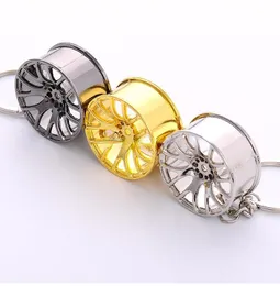 Exquisite Metal Wheel Hub Key Rings Auto Sports Car Keychain Pendant Silver Gold Fashion Jewelry Bag Hangs