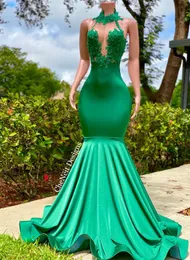 2023 Sparkle Green Sequints Crystal Mermaid Promes Sexyless Вечерние платья без спины.
