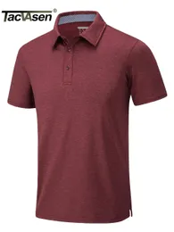 Camisetas masculinas Tacvasen Summer Polo camisetas masculas camisas de manga curta casual 3 botões para baixo para baixo seco respirável de golfe de golfe de trabalho de trabalho 230228