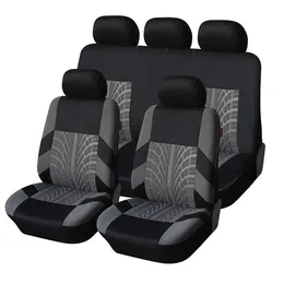 3D Emboss Car Seat Covers Set Universal Automobiles Embroidery Car Cushion With Tire Track Detail Four Seasons Styling Full Set Car Seat Protector Innovative Design