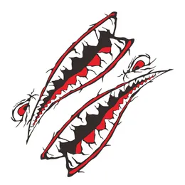 2st/par PVC -bilklistermärke DIY Shark Mouth Teeth Personlighet Creative Decals Waterproof Auto Boat Decoration Stickers