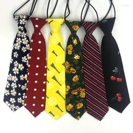 Bow Ties gumowa opaska krawat bawełniany wełna 6 cm Krótki kreskówek JK w paski JK