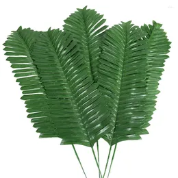 Decorative Flowers 20/10Pcs Artificial Tropical Palm Leaf Hawaiian Scattered Tail Leaves Silk Fake Plant For Home Jungle Wedding Summer