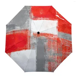 Paraplyer oljemålning abstrakt geometri stor helt automatisk parasol paraply vikbar åtta sträng för vuxna regn