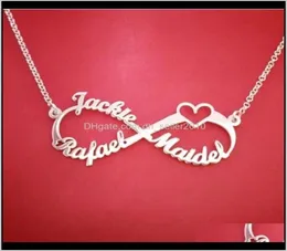 Other Necklaces Pendants Drop Delivery 2021 Custom Name Personalized 925 Sterling Sier Infinity Pendant Friendship Necklace Jewe1285513