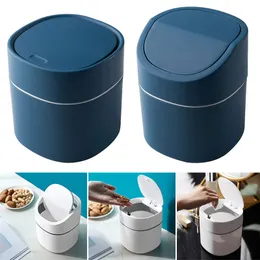 Waste Bins Mini Desktop Multifunctional Trash Can Home Car Storage Bucket Accessories With Lid Garbage Bin Nordic Style Living Room Office 230531