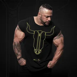 Homens camisetas 2020 Ginásios dos homens Top Tank Muscle Fitness Work Out Bodybuilding Streetwear Tendências Colete Sporting Homens Tees Tops T230601