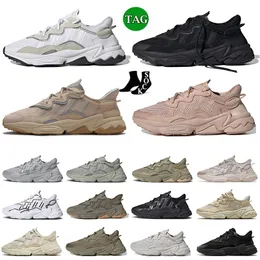 Retros clásicos Zapatos casuales Ozweego Sneakers Triple S Black White Bliss Iridescent Ash Pearl Trace Cargo Pale Khaki Oz Diseñador Dhgate Hombres Mujeres Low Trainers
