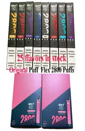 Top qualité Puff Flex 2800 bouffées jetables Vape kits de dispositifs e cigarette 850mah batterie préremplie 8ml vaporisateur 25 couleurs en stoc7592667