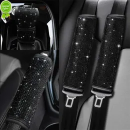 New Black Diamond Crystal Car Gear Shift Cover Rhinestone Auto Shifter Hand Brake Cover Bling Car Interior Accessories Decorate