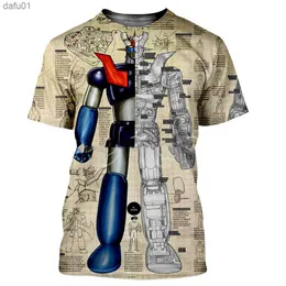 cloocl mazinger z 남자 여자 새로운 패션 쿨 쿨 3D 프린트 티셔츠하라 주쿠 스타일의 Tshirt 스트리트웨어 여름 상판 드롭애핑 l230520