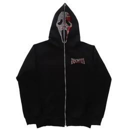 Herrtröjor tröjor zip hoodie demon goth tröja sportrock pullover gotisk y2k långärmad överdimensionerad hoodie jacka mäns hoodies emo 230531