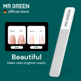 Файлы ногтей Mr. Green Nano Glass Files Files Professional Posling Manicure Art Tool Passable Make Nails легко осветляется, как лак для ногтей 230531