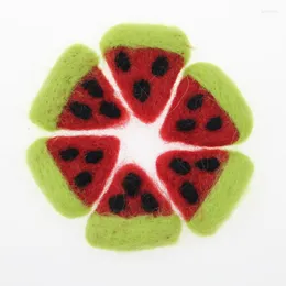 Hair Clips 10PCs 35 35MM Handmade Wool Felt Fruit Watermelon Patch Sticker Fit Girls Jewelry Ornament Accessories Craft