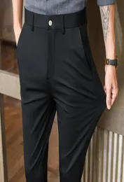 남성 의류를위한 Blackdark Blue Spring Summer Suit Pants 2022 Slim Fit Business Casual 바지 정식 착용 365480092