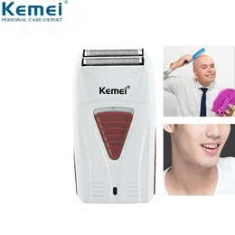 Blade Kemei 3382 Barber Finish Electric Shaver for Men USB Cordless Rechargeable Beard Razor Reciprocating Foil Mesh Shaving Machine