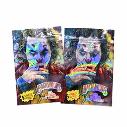 clown joker förpackning väskor backwoods 5 söta aromatiska alla naturliga bladomslagmedicinerade återförslutningsbara torra blommor mylar plastpaket edibles paket