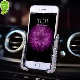 New Gravity Universal Car Phone Holder Women Diamond Crystal Car Car Car Vent Vent Mount Mount Mount Phone Holder Stand for iPhone Samsung